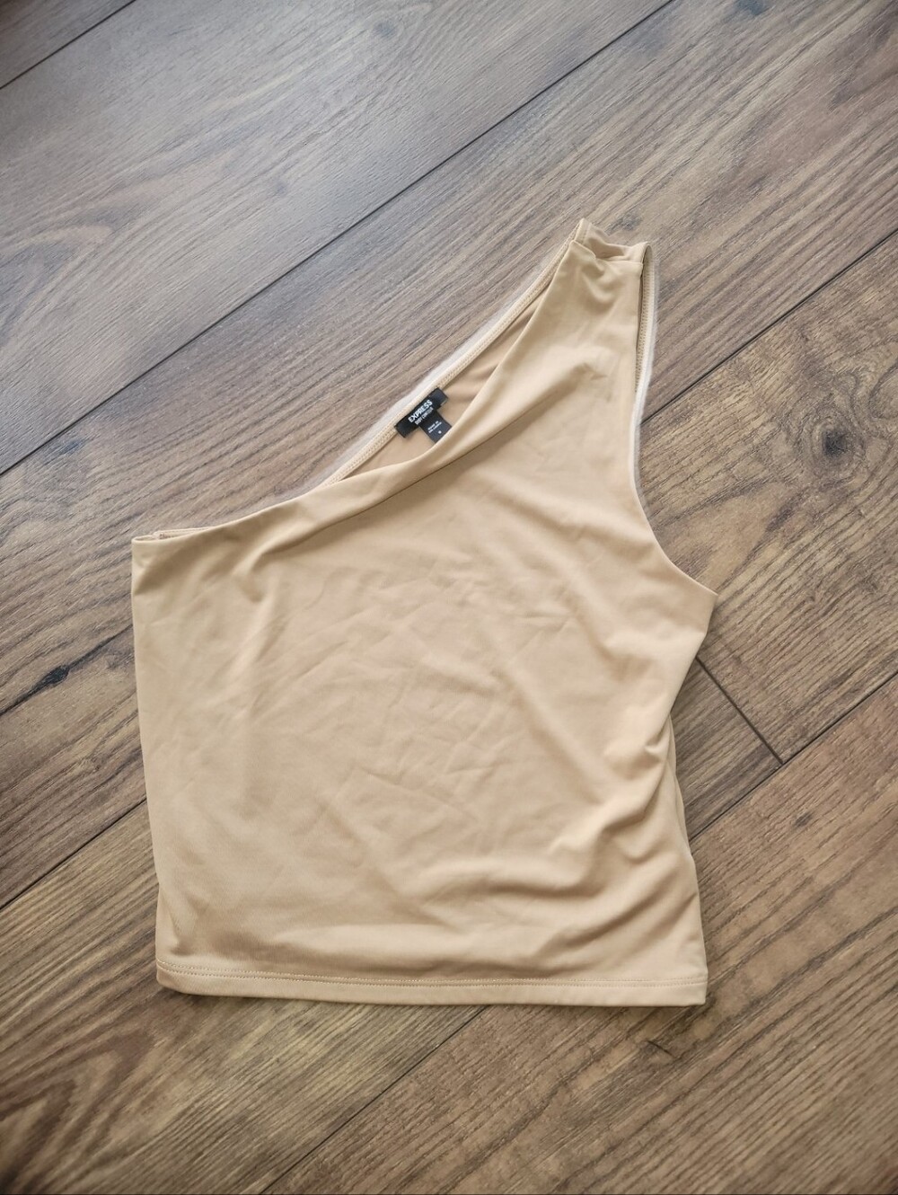 Express Body Contour Mocha Colored One Shoulder Shirt Small